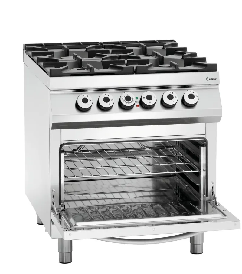 Bartscher 4 Flammen Gasherd, EBO 2/1GN bei uns mieten
