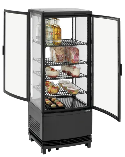 Bartscher Mini-Kühlvitrine 98L2T schwarz als Miete