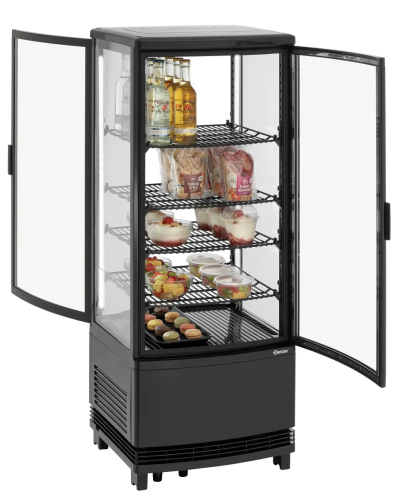 Bartscher Mini-Kühlvitrine 98L2T schwarz als Miete
