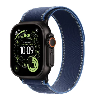 Apple Watch Ultra 3 Titan Schwarz mieten, mit Trail Loop Armband