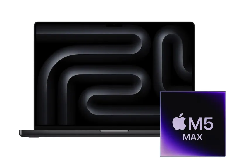 Apple MacBook Pro 16 M5 Max Chip mieten, 36GB RAM 2TB SSD, 18-Core CPU 32-Core GPU, Space Schwarz, MGED4D/A