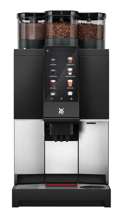 WMF 1300 S mit Festwasseranschluss mieten, 2 Mühlen und Schokopulver oder Topping