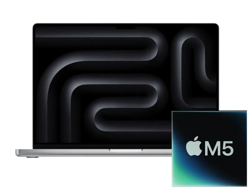 Apple MacBook Pro 14 M5 Chip mieten, 16GB/1TB SSD, Silber MDE54D/A