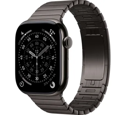 Apple Watch 11 GPS + Cellular mieten, 42 mm oder 46 mm Titan Schiefer, Gliederarmband Schiefer