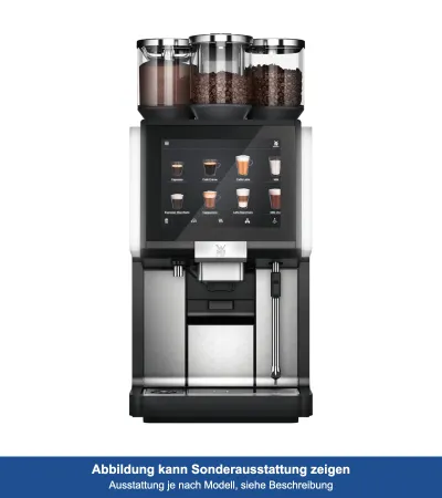 WMF 5000 S+ mit Festwasseranschluss mieten, 2 Mühlen, Schokopulver, Dynamic Milk und WMF AutoClean, 2-Milk Solution, 400 V