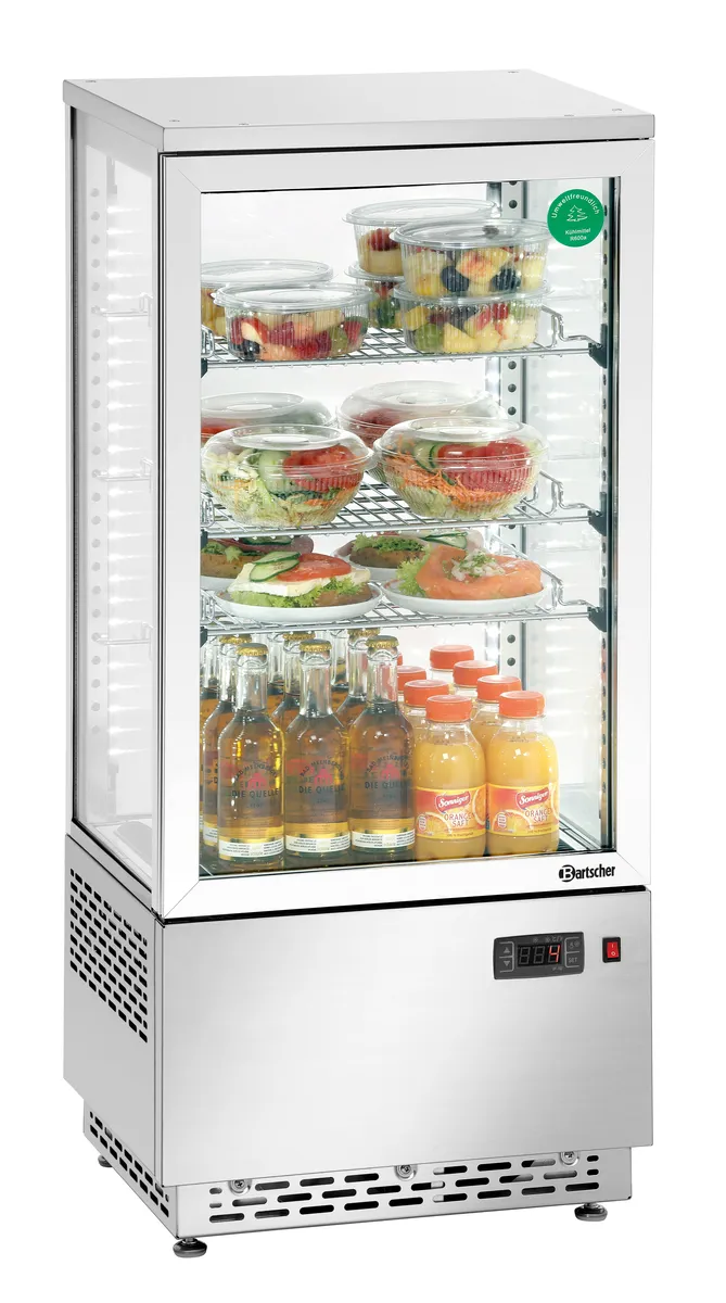 Bartscher Mini-Kühlvitrine 78L, Edelstahl bei uns mieten