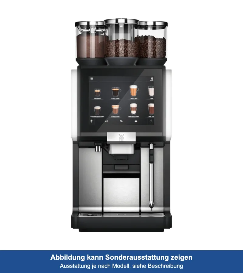 WMF 5000 S+ mit Festwasseranschluss mieten, 2 Mühlen und Easy Milk, 400 V