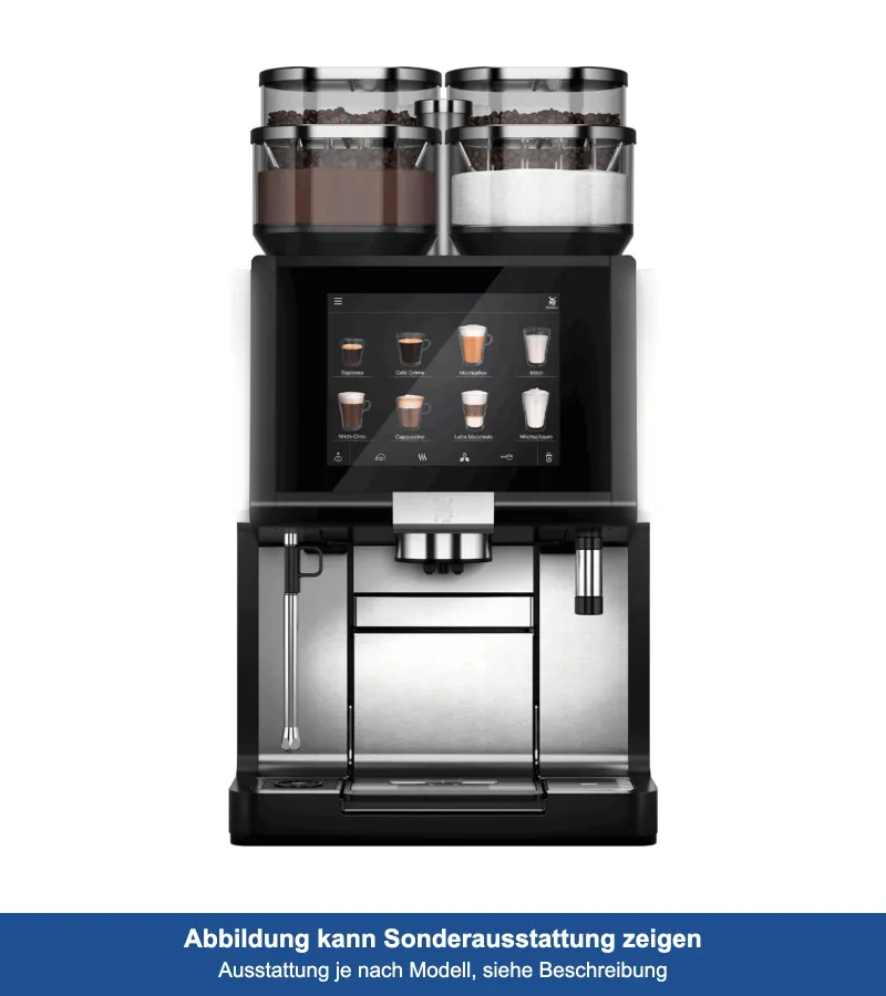WMF 9000 S+ mit Festwasseranschluss mieten, Selbstbedienung, 1 Mühle und Dynamic Milk, 230 V